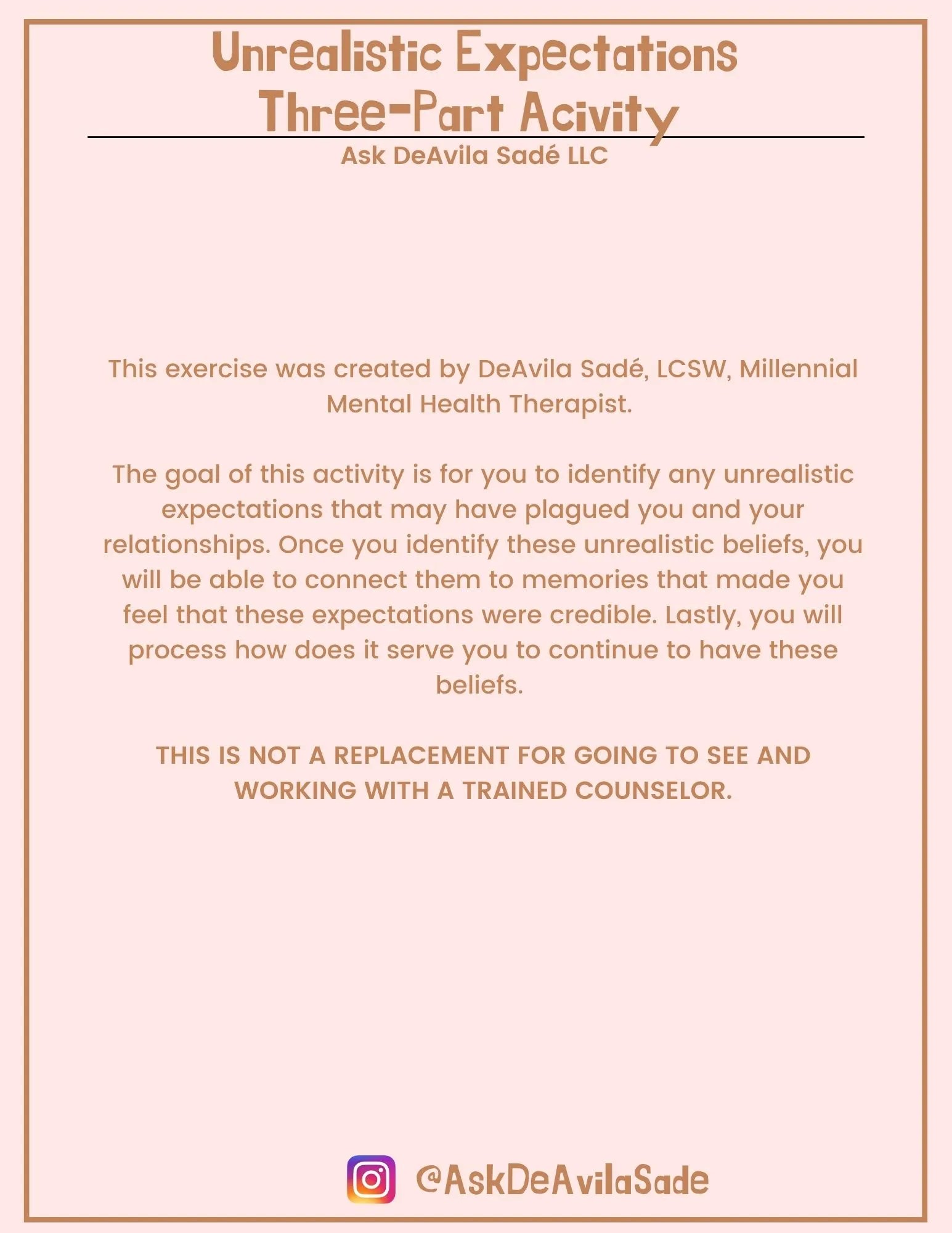 Unrealistic Expectations - Digital Therapeutic Activity